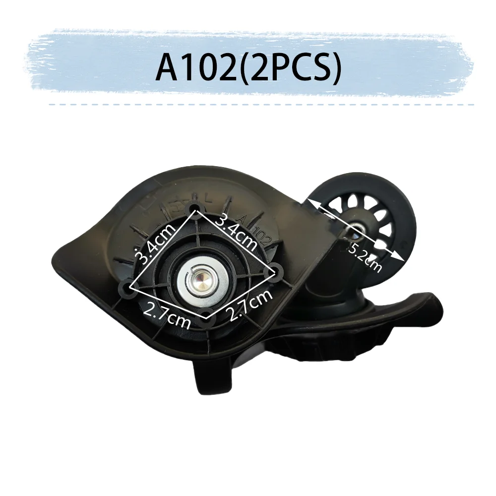 Recambio de rueda Universal para maleta HongSheng A102, rueda giratoria suave y silenciosa, amortiguadora, color negro