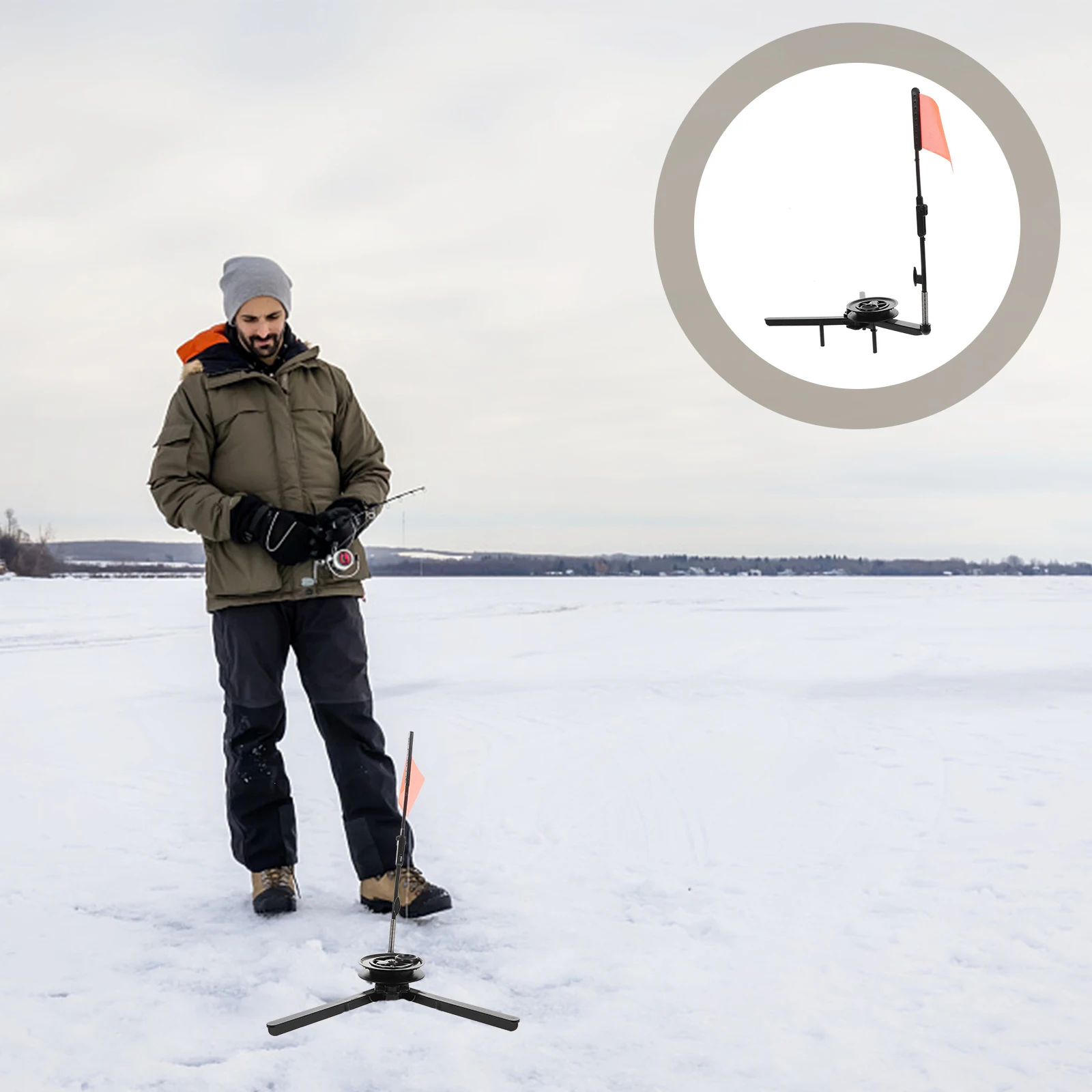 

-Up Stand Foldable Lightweight Portable Triangular Design Supply Outdoor Gear Accessory Ice Folding Flag Professional