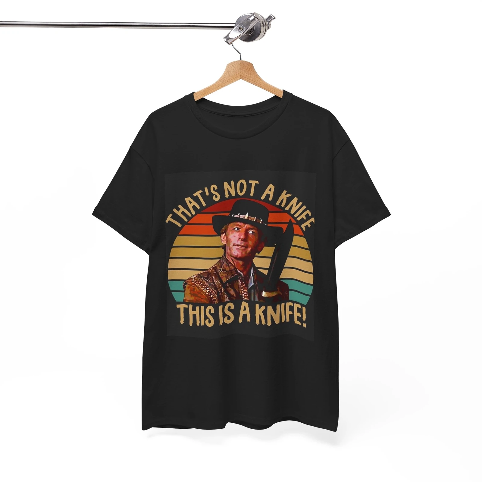 Thats Not A Knife Crocodile Dundee Funny Movie Unisex Heavy Cotton T-shirt.