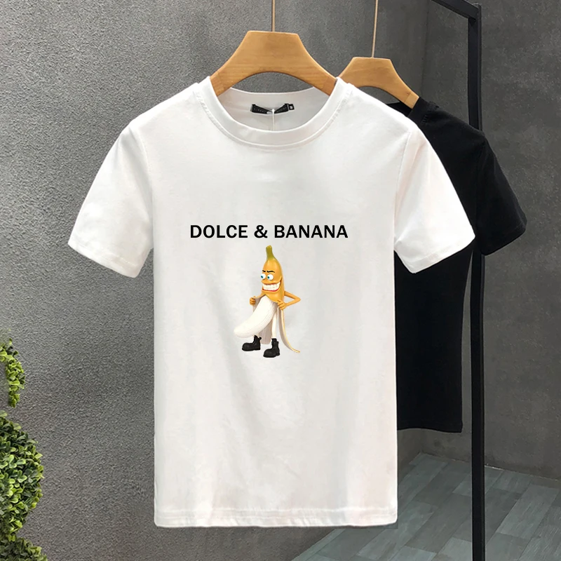 Cute Dolce & Banana Printed Spring Summer Personality T-shirt For Men’s Snake Hair Greek Mythology T shirt man T Shirt Woman