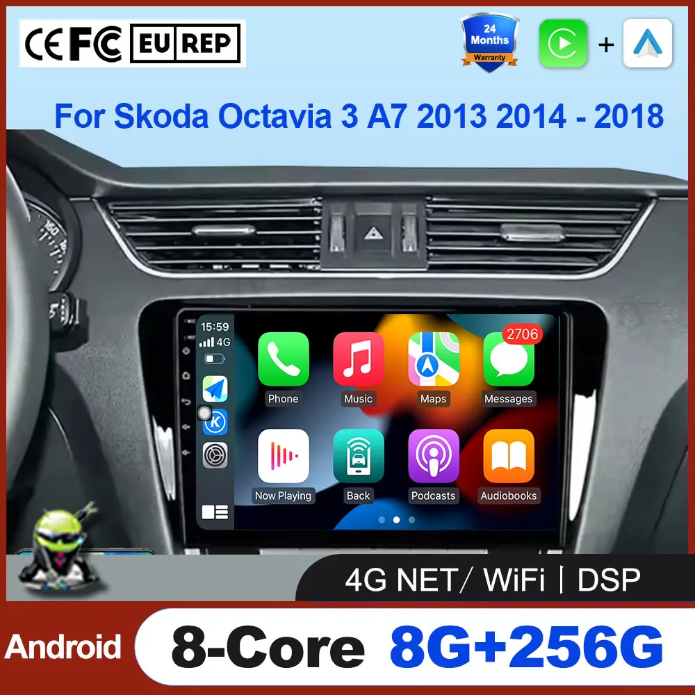 

For Skoda Octavia 3 A7 2013 2014 - 2018 Wireless CarPlay Android OS Auto Radio Video GPS Navigation Stereo Tools GPS Navigation