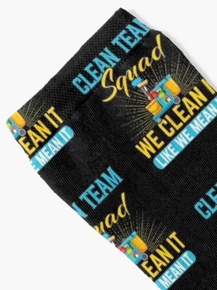 Cleaning Humor Clean Team Squad Gift , Housekeeping Professional Cleaner , Housekeeping Crew Cleaner Outfit Socks