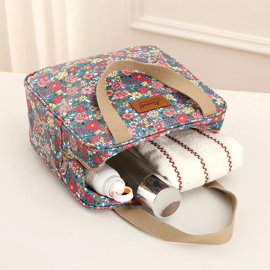 Fashion large capacity aluminum foil thickened handheld lunch bag daily carry heat preservation lock fresh lunch box lunch bag