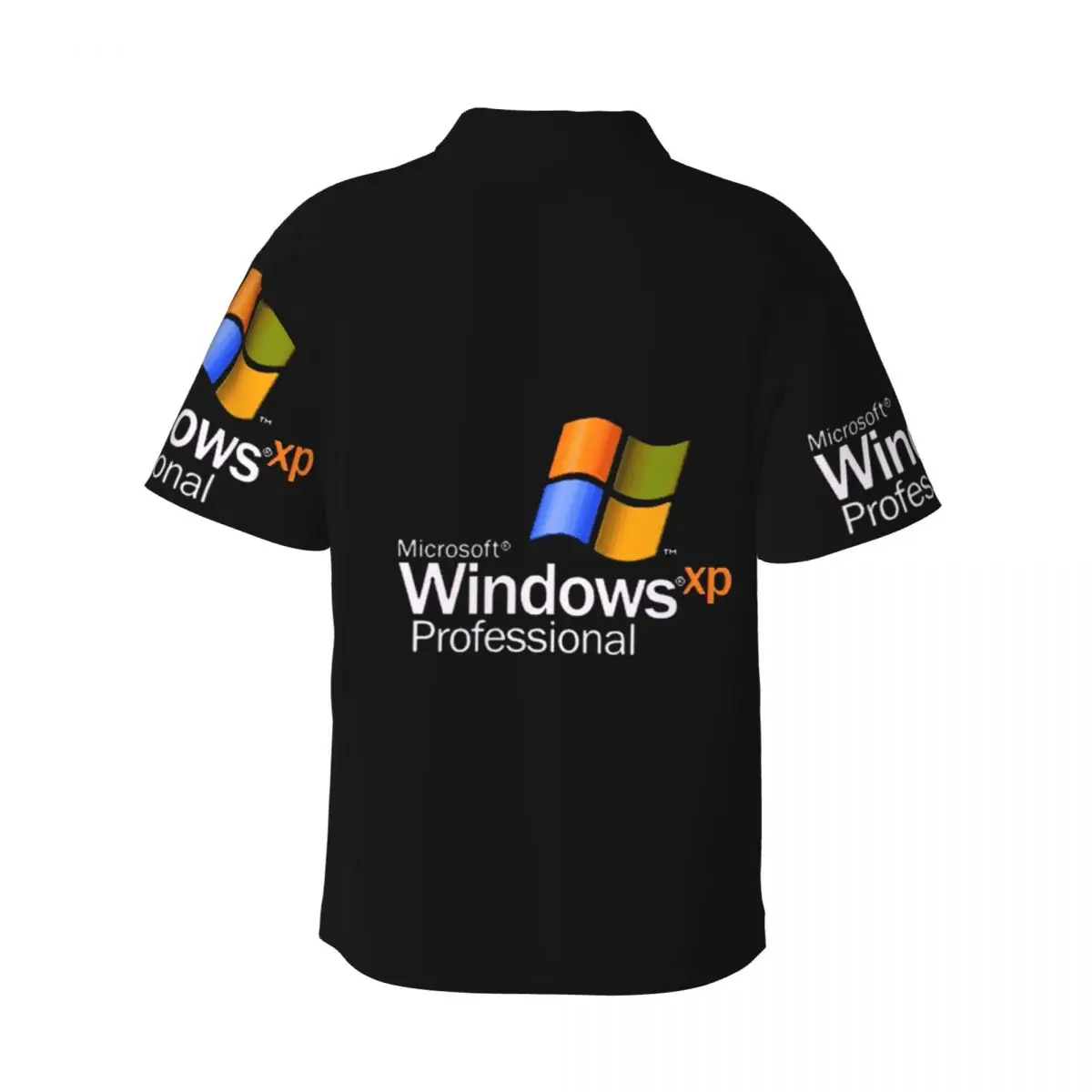 Windows XP メンズ シャツ ハワイアン半袖シャツ 面白いラペル トップス 夏のビーチ用