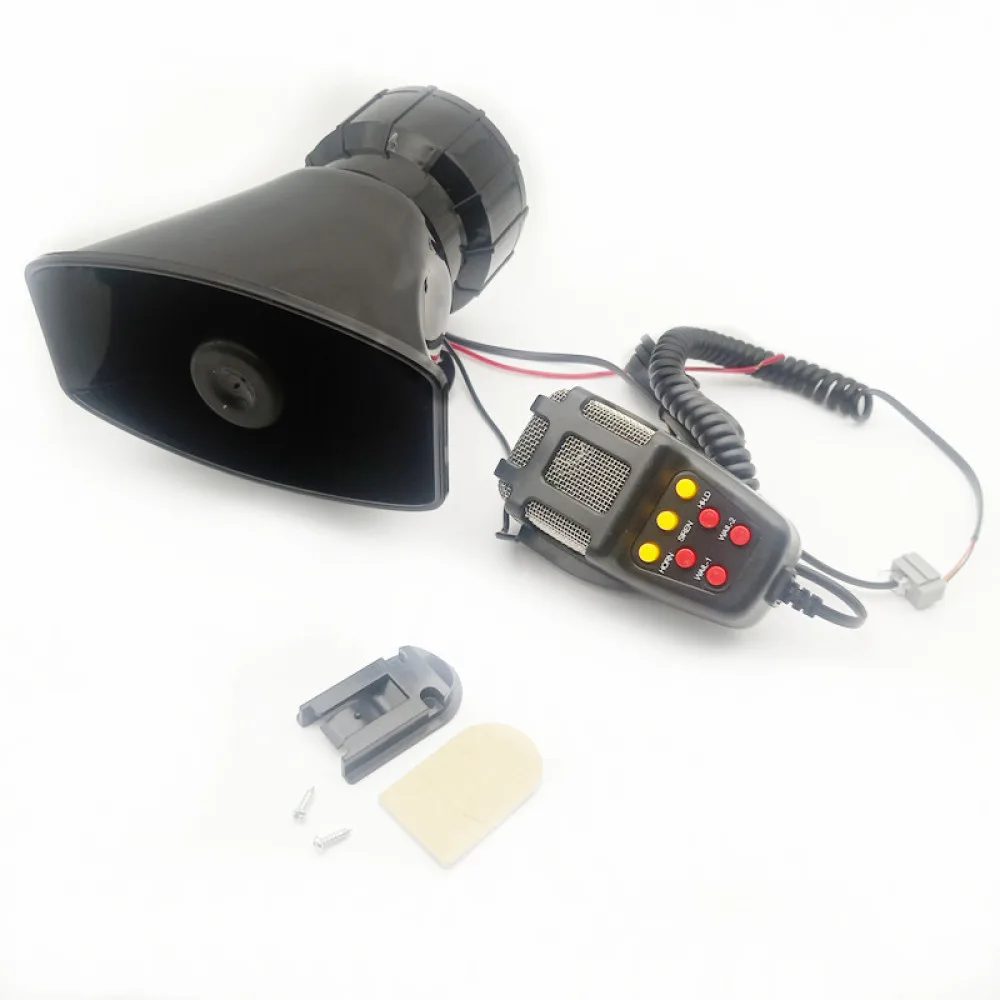 High Power 100W 12V Car Horn 7 Adjustable Sounds Alarm Speaker Universal Warning Loudspeaker For Truck Pickup SUV