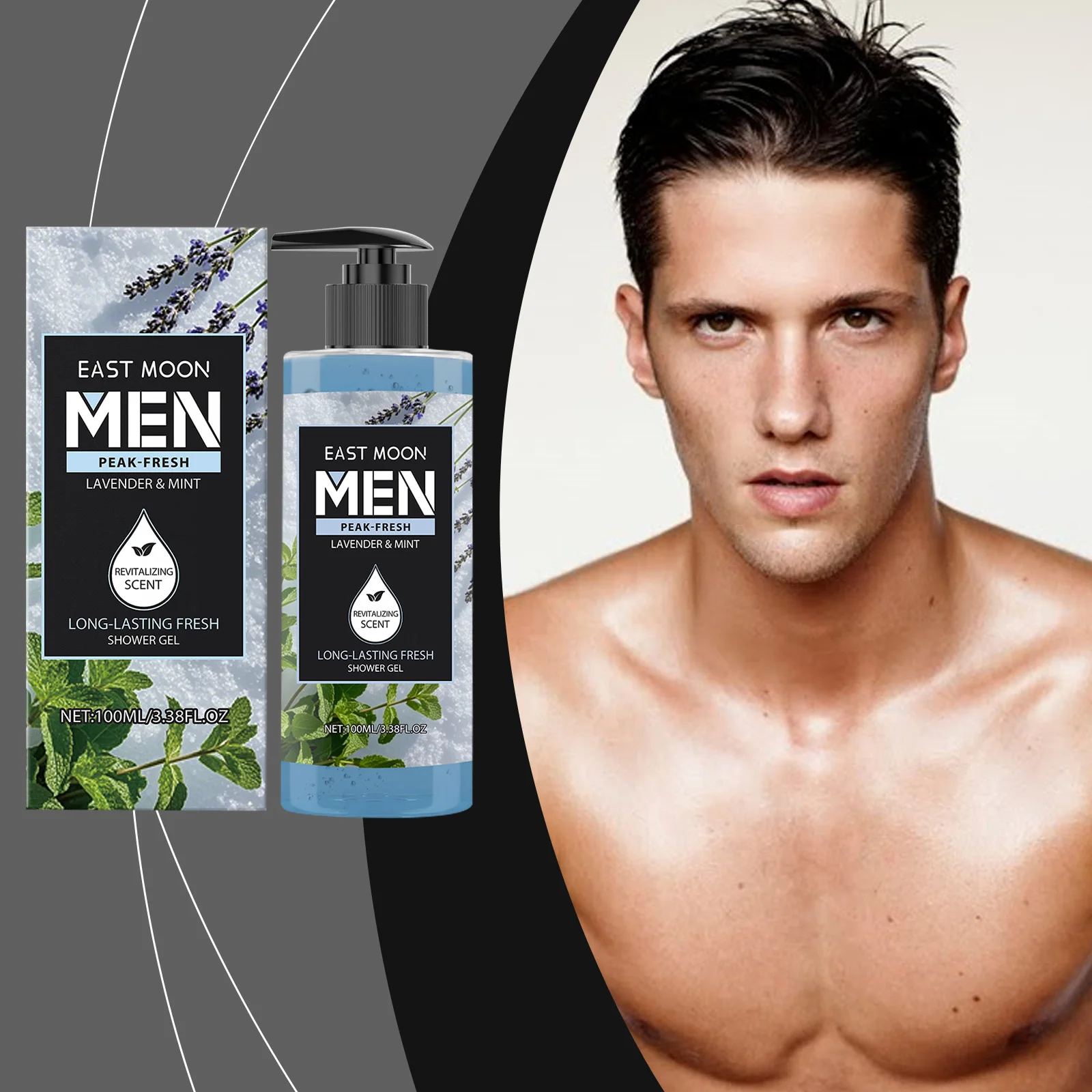 

East Moon Peppermint & Lavender Ароматизированный для мытья тела: двойные ботанические ароматы, охлаждение, успокаивающий, стойкий аромат 100 мл