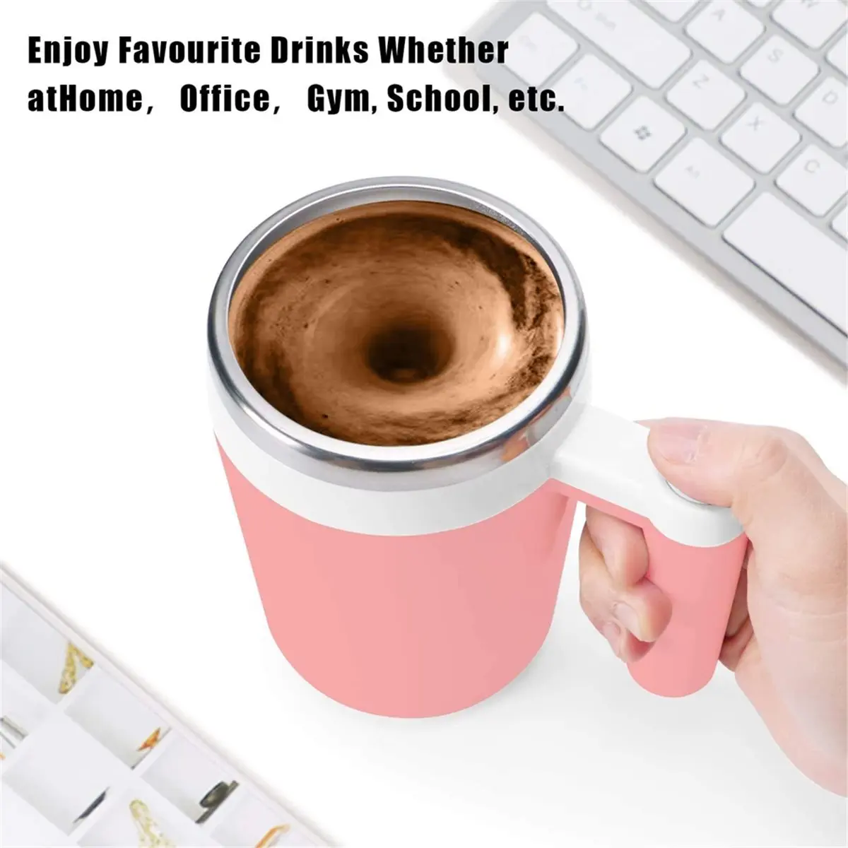 2026 New Auto Stirring Coffee Mug with Lid 380ml Birthday Gift Electric Mixing Cup for Tea Milk Hot Chocolate Coffee