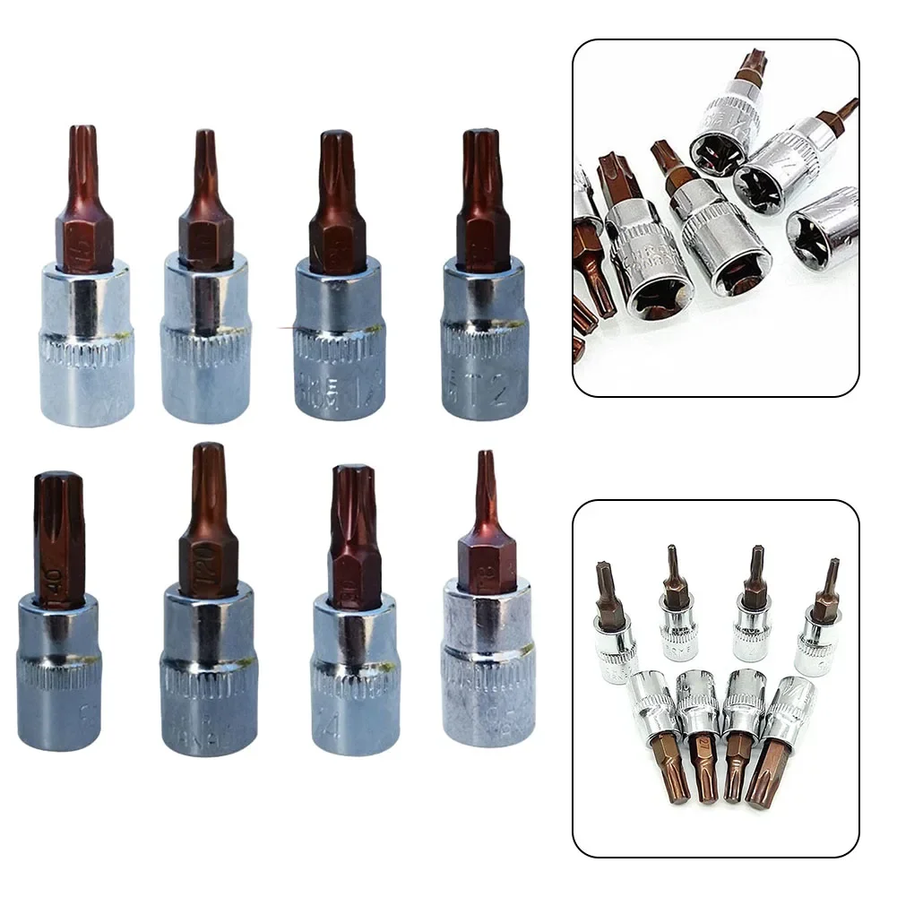 

Hex Torx Screwdriver Bit Set for Industrial Applications 14 Inch Drive Socket Hand Tools T8T40 Reliable Performance