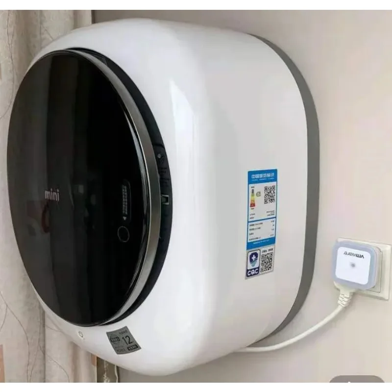 غسالة أسطوانية صغيرة أوتوماتيكية بالكامل مثبتة على الحائط، مناسبة للمركبات الترفيهية، معدات غسيل صديقة للسفر موفرة للمساحة.