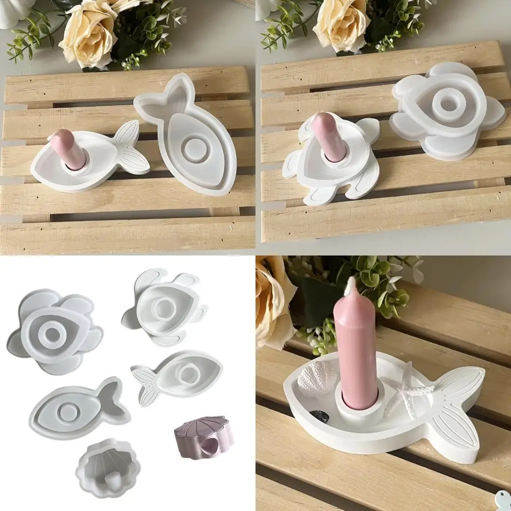 

J78F 3Pcs Reusable Making Mould Heat Resistant Turtles Shell Fish Shapes
