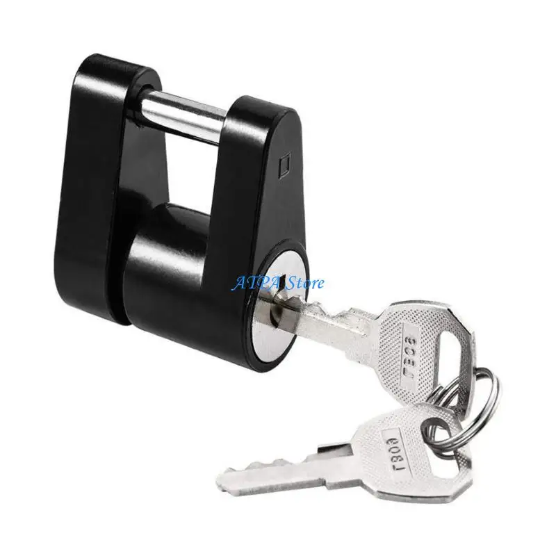 U13C Additional 1/4 Trailer Security Lock Metal Mixture Construction Smooth Face White Center