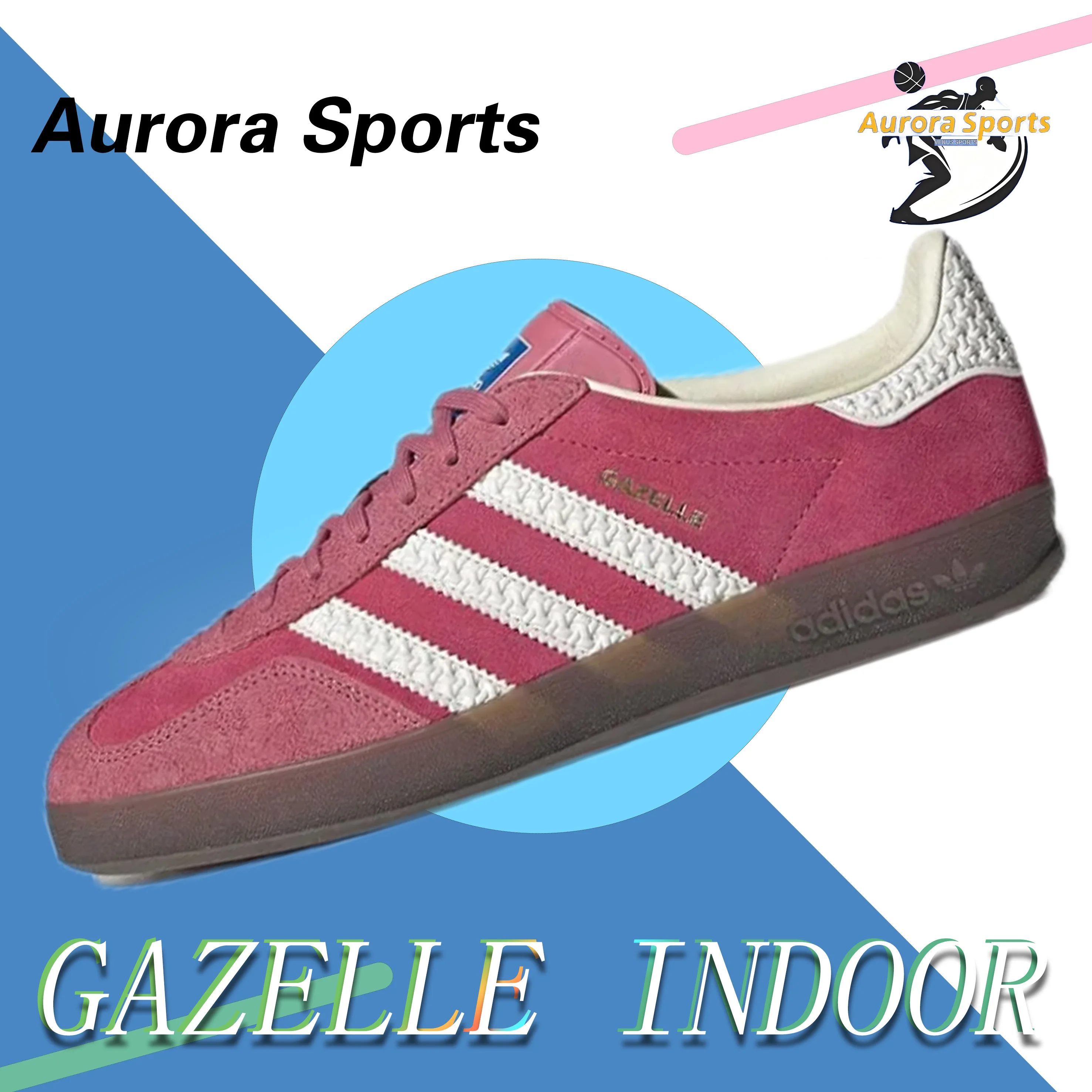 adidas originals GAZELLE INDOOR Men's and women's same models versatile casual easy comfortable low-top board shoes pink