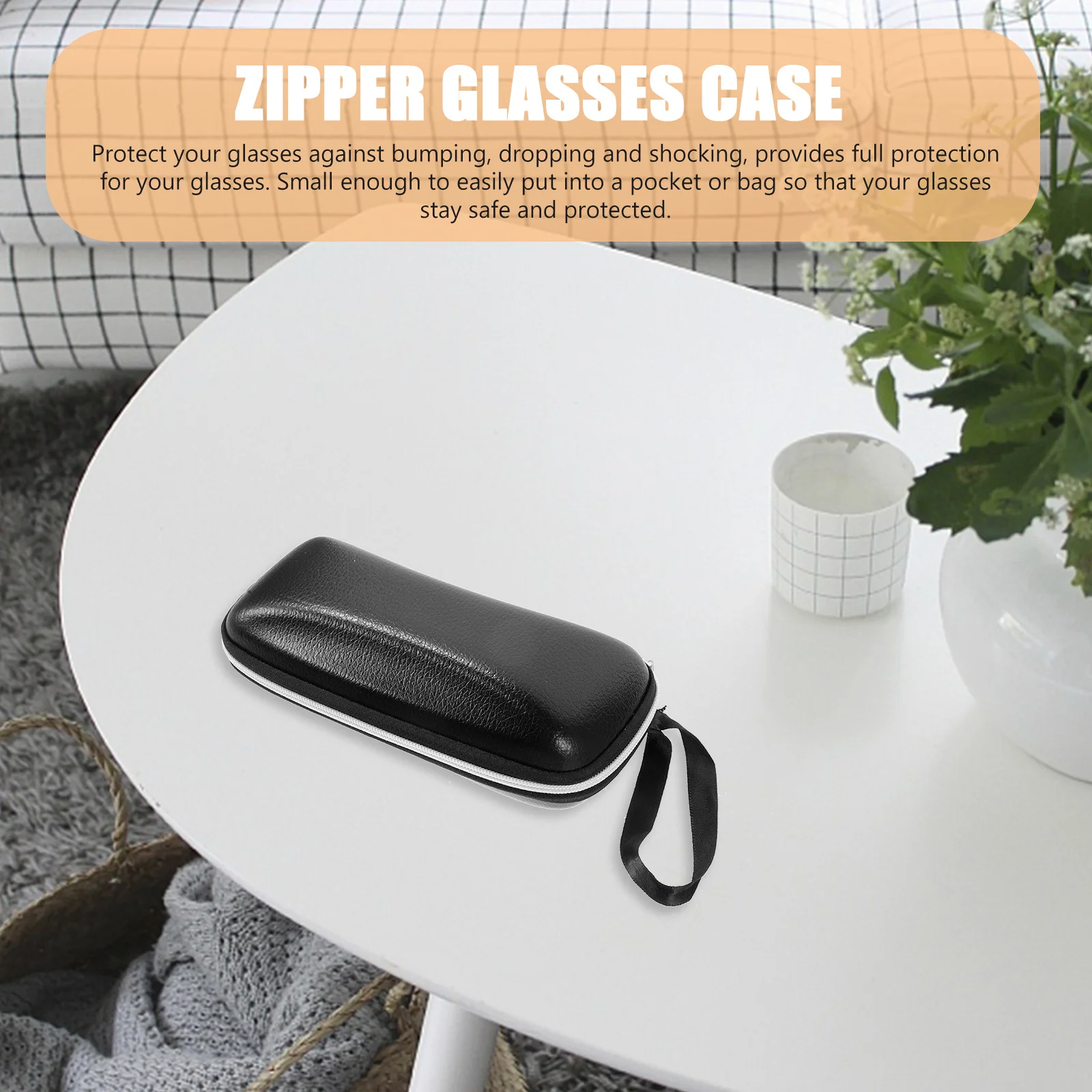 

Glasses Holder with Zipper Secure Eyeglasses Case Compact Portable Design for Travel Daily Protection Spectacle Storage