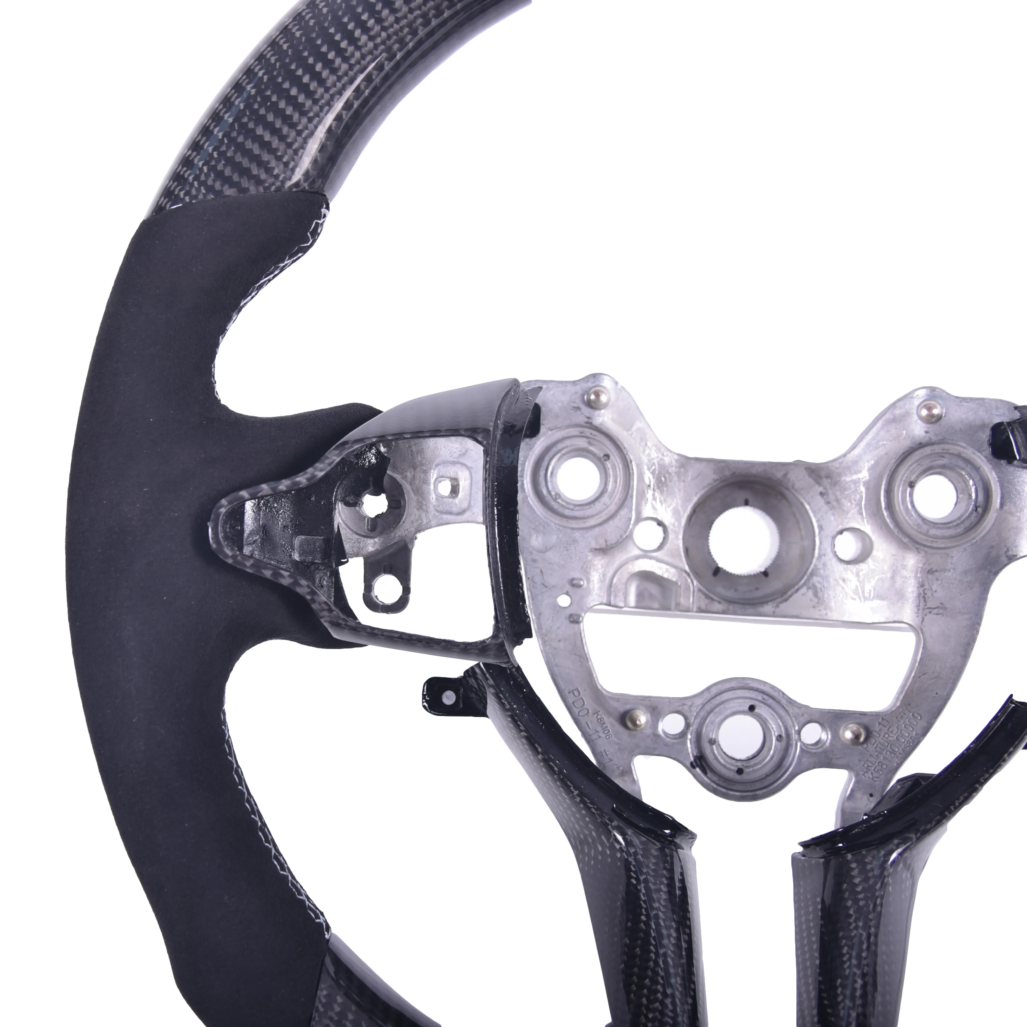 عجلة قيادة مخصصة مناسبة لسيارة Hyundai Elantra N Veloster N 2022-2025 عجلة قيادة من ألياف الكربون الحقيقية