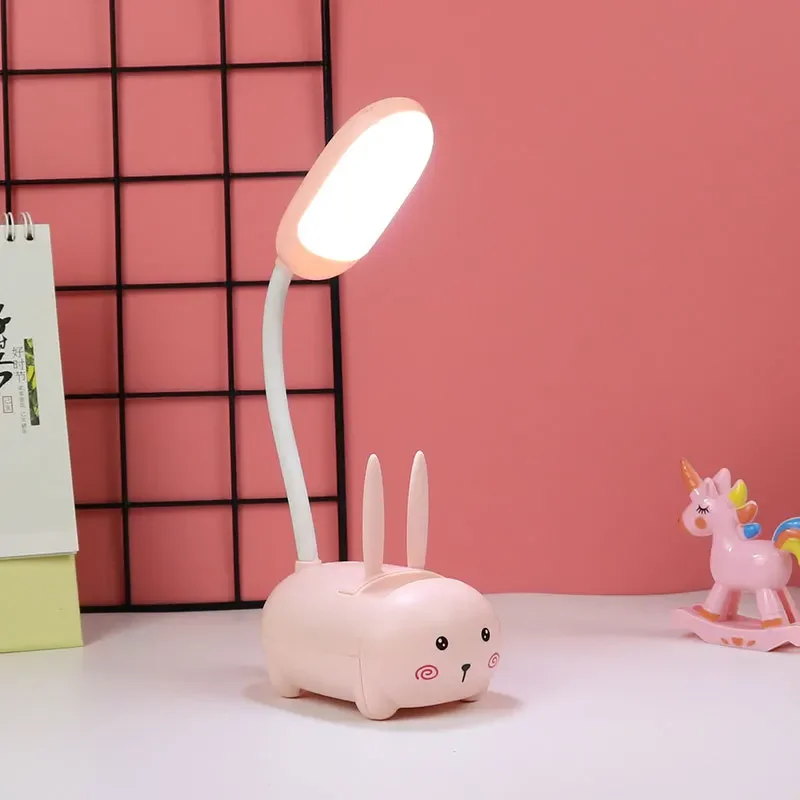 Kids Desk Lamp LED Cat Night Light Table Bedroom Decor office table college dorm Study Reading Book Office Gifts Pig Bear Animal