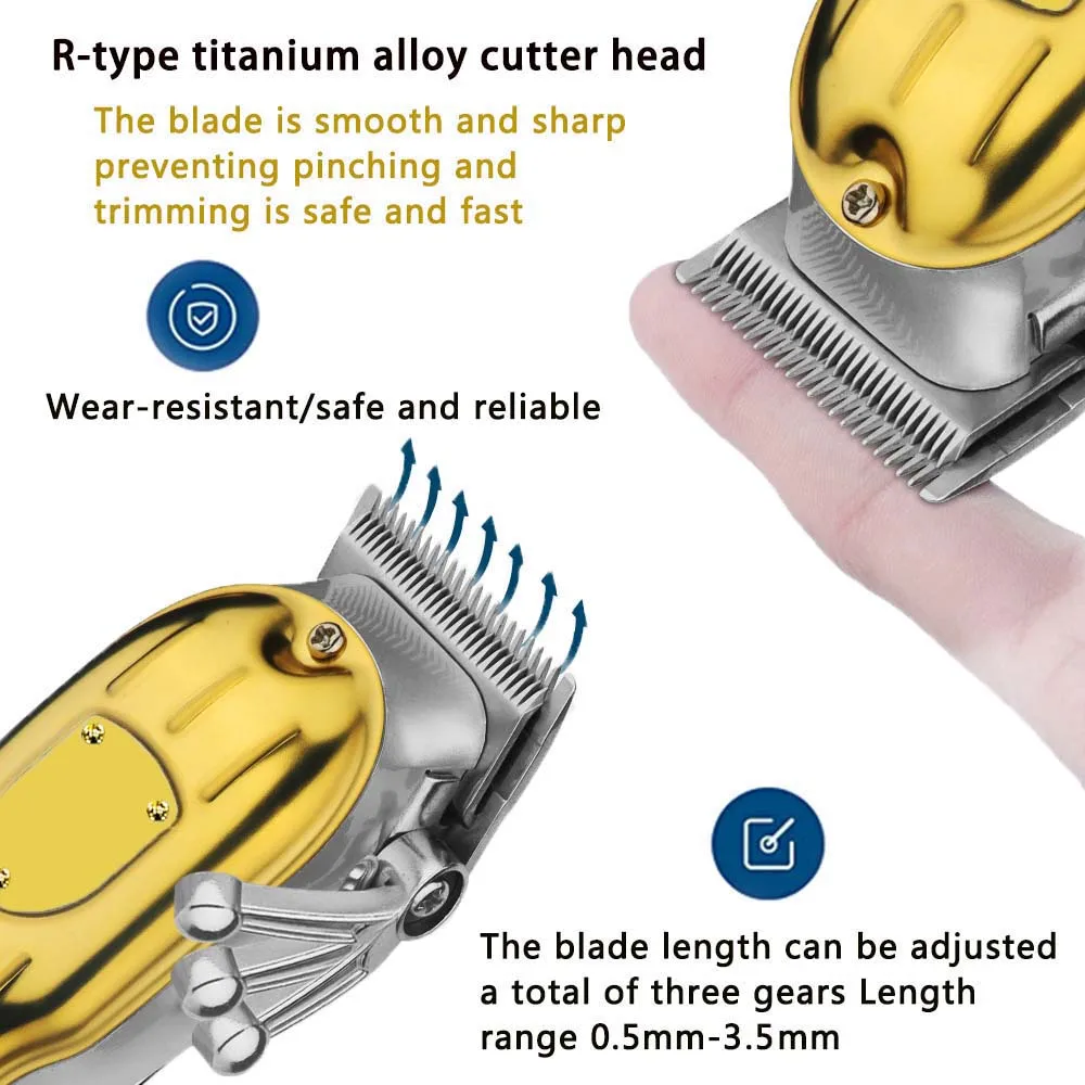 Professional Hair Clippers for Men Professional - Cordless Barber Clippers for Hair Cutting & Grooming Rechargeable Beard Trimmer USB Rechargeable Grooming Kit with 4 Guide Combs & Cleaning Brush view 4