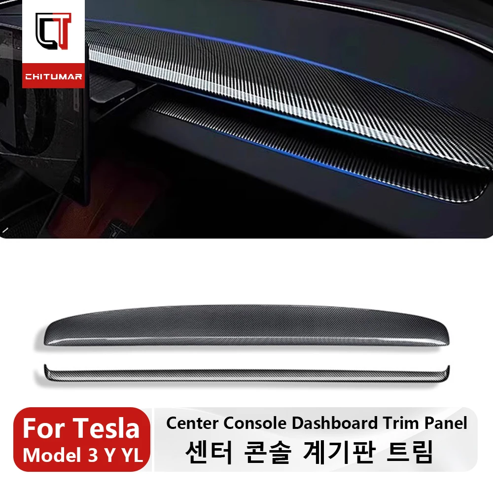 CT For Dashboard Trim Strip ABS Anti Scratch Panel Cover Tesla Model 3 Y Juniper Highland 2025 2026 Interior Accessories