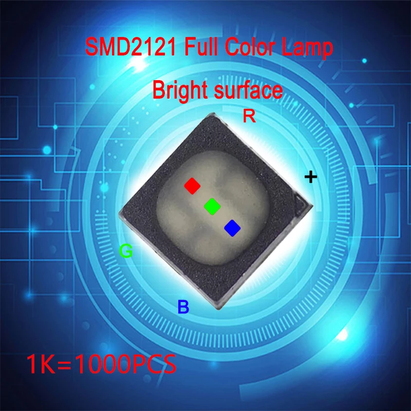 1000 pcs ,SMD2121 full color LED lamp of Bright suface used for LED display maintenance，Indoor RGB components for display