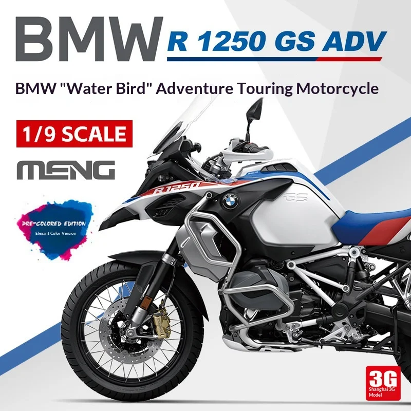 

MENG MT-005S 1/9 BMW R 1250 GS Adventure Motorcycle Model Kit, Premium Color Scheme & Snap-Fit Design for Collectors