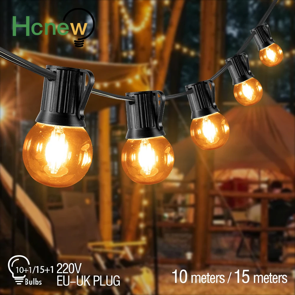 Festoon Led String Light G40 E27 1W Vintage Waterproof Connected Patio Retro Garden Christmas Decoration Outdoor Lights Garland