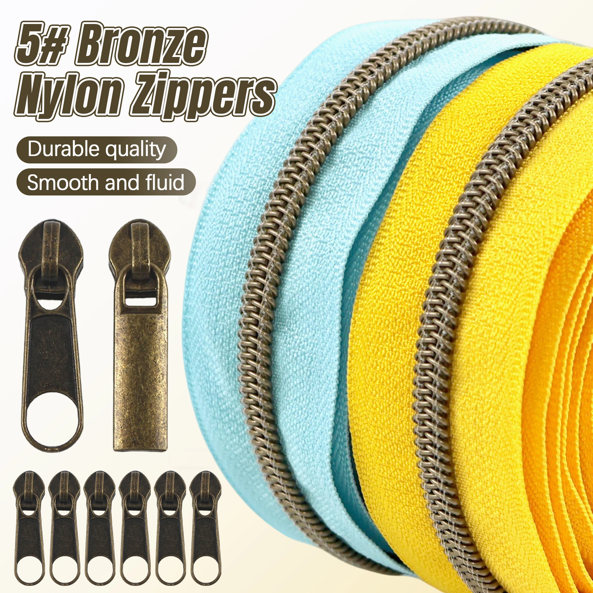 

2/5/8/10M Meetee 5# Nylon Zipper Tape Zip Slider Clothing Decor Zips Backpack Closure Zippers Repair Kit DIY Sewing Accessories