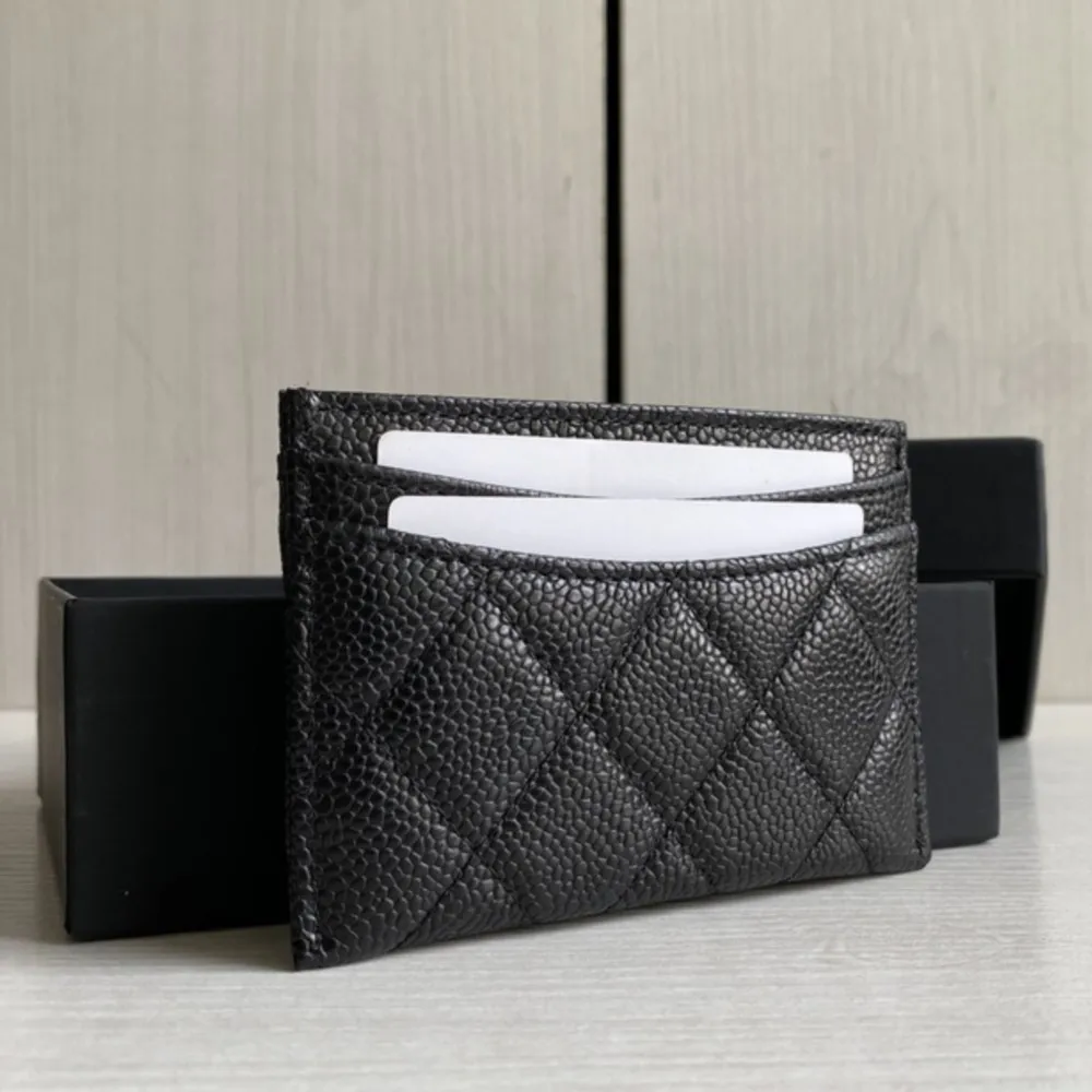 For Women Designer Luxury Brand Classical Genuine Credit Business Coin Purse Leather Sheepskin Cowhide Bag Trendy Card Case