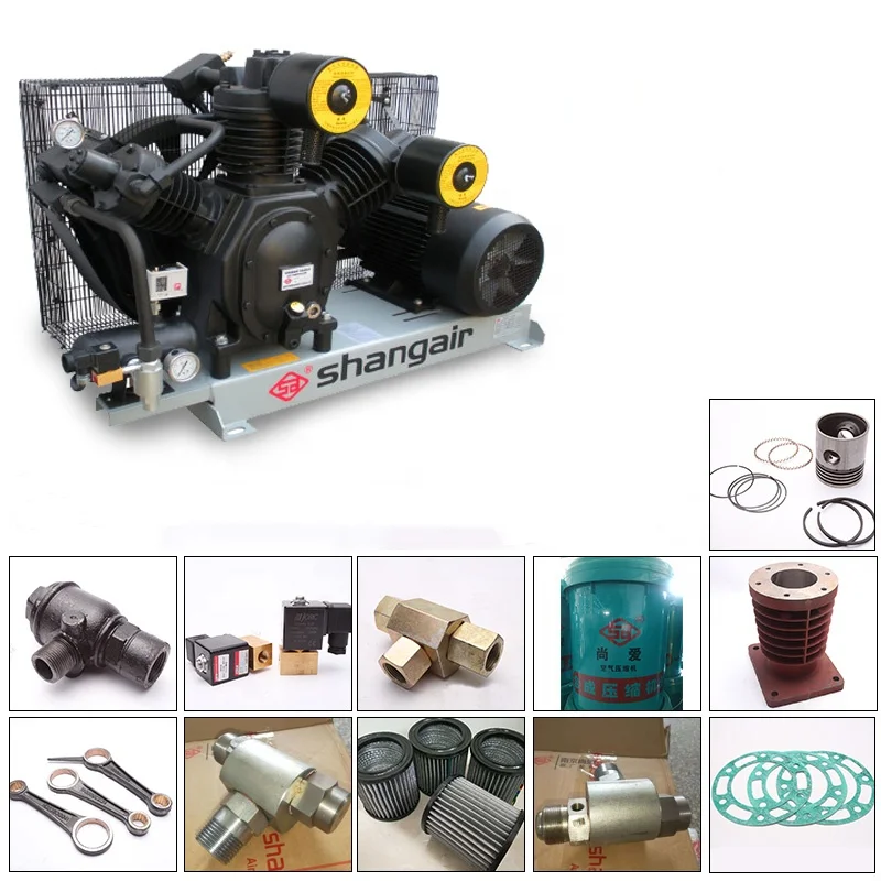 1.2m3/min 1.6m3/min 30bar High Pressure Piston type Air Compressor for  Blow Moulding Machine