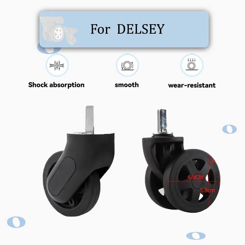

For DELSEY Luggage Wheels Replacement Parts - Fits Most Suitcases Durable 360-Degree Swivel Wheels Easy Installation