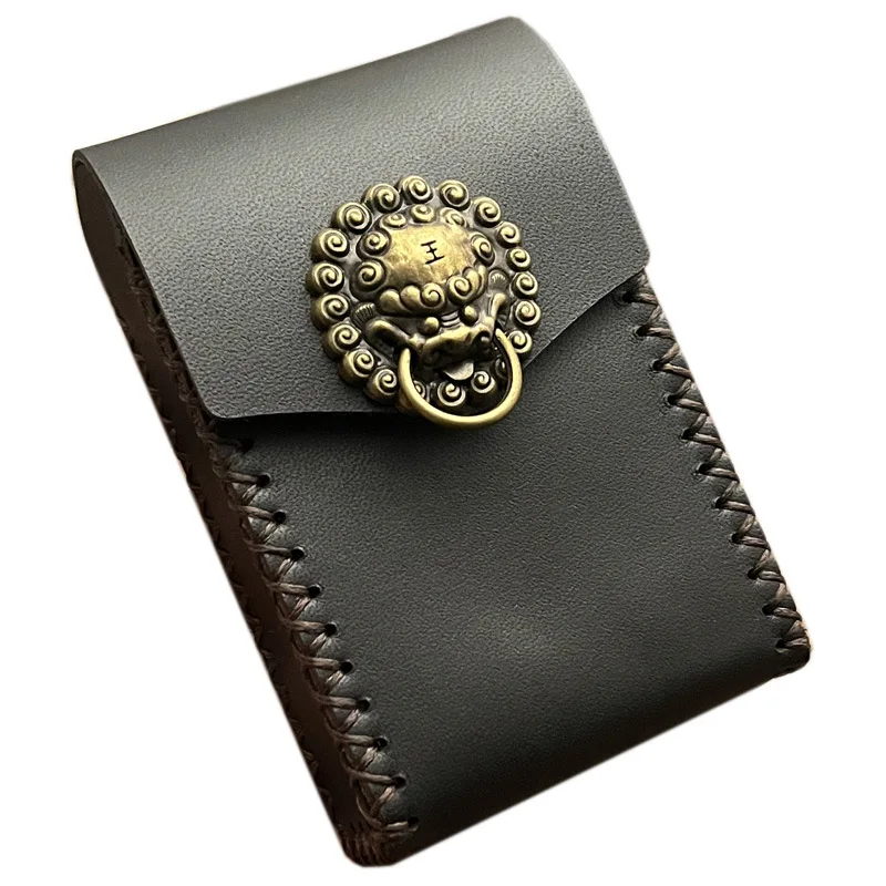 Genuine Leather Cases Tobacco Pipe Pouch Smoking Pipe Handmade Cowhide Tobacco Pocket Boxes Best Gift Men