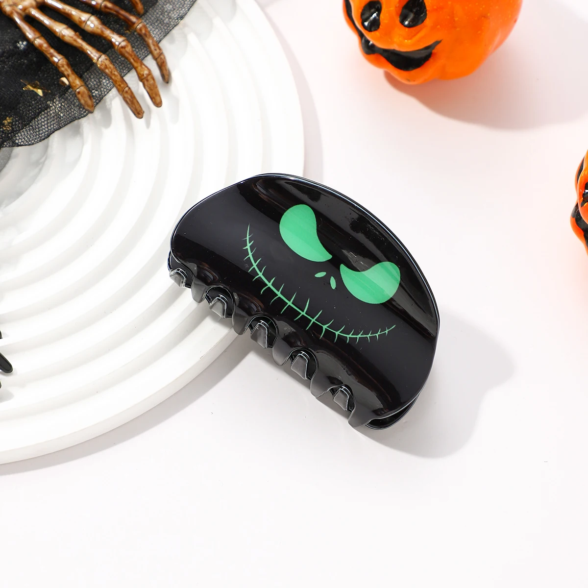1PCS Halloween Haar Zubehör Geist Haar Clip für Frauen Mädchen Rote Hörner Haarnadel Schädel Klaue Y2K Gothic Haar schmuck – Detail 5