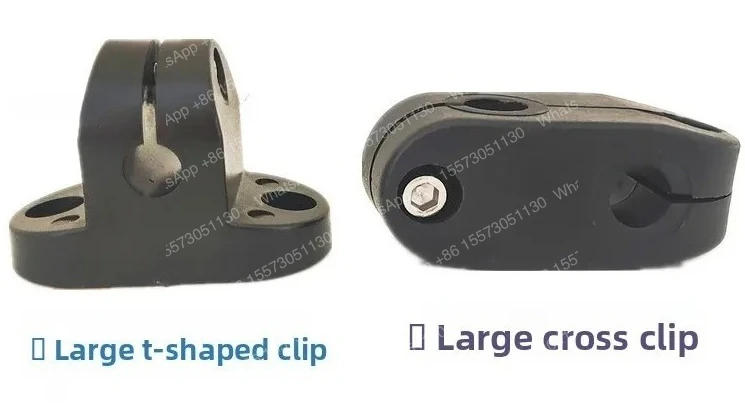 Accesorios de fijación para barandillas de cintas transportadoras en líneas de montaje: clip cruzado, clip en T, clip de plástico de nylon 12/16, clip de rodamiento.