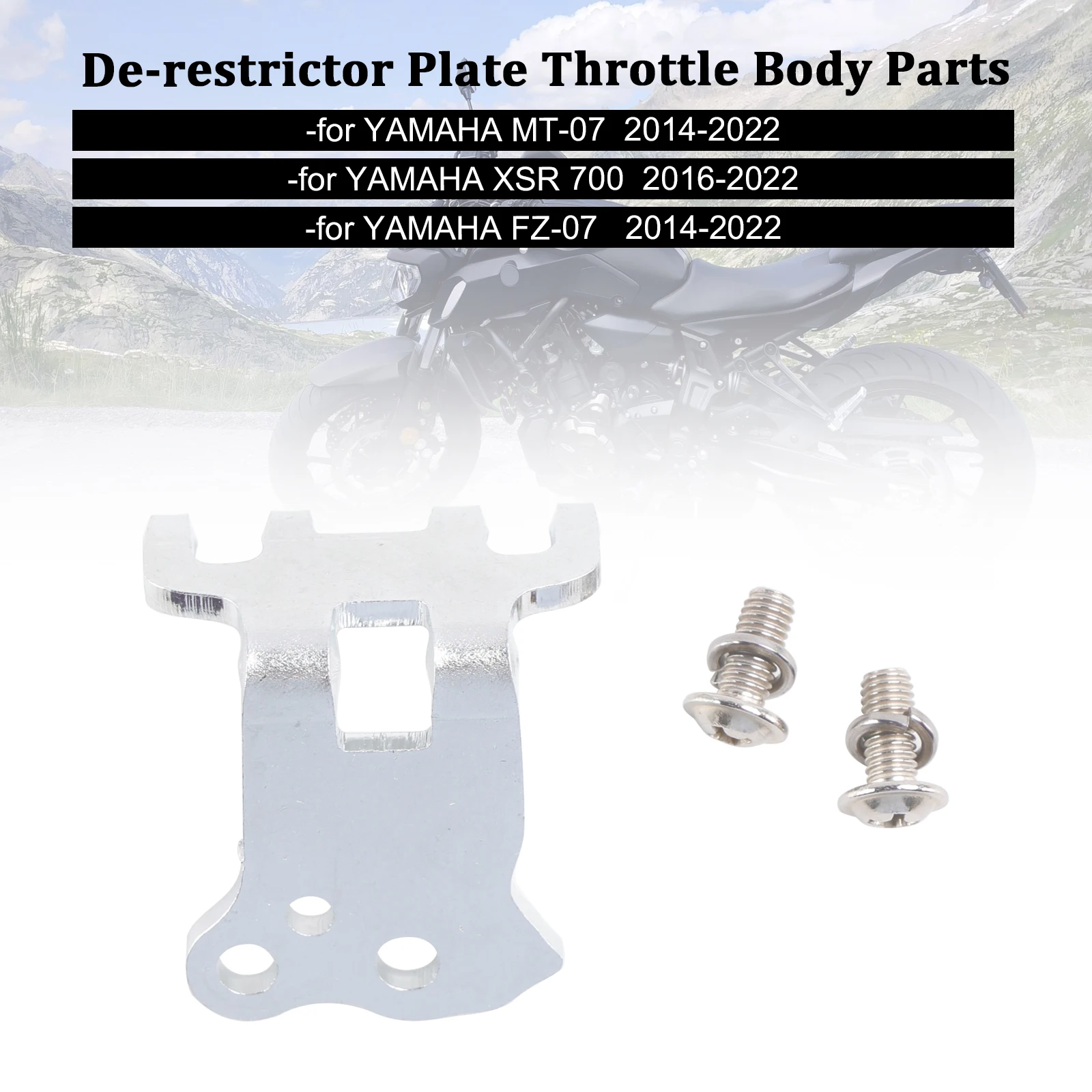 Topteng De-restrictor Plate Throttle Body Parts For YAMAHA MT-07 FZ-07 XSR700 XSR 700 2014-2022 Motorcycle Accessories