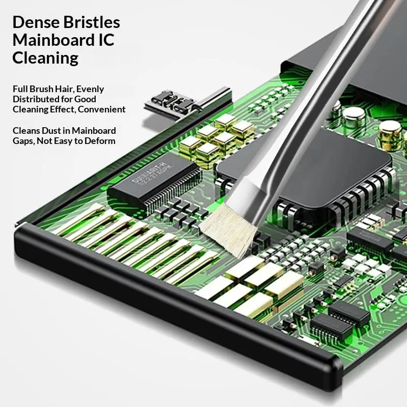Dual Headed Anti Static Soft Bristle Brush For Phone Mainboard Repair Dust Clean