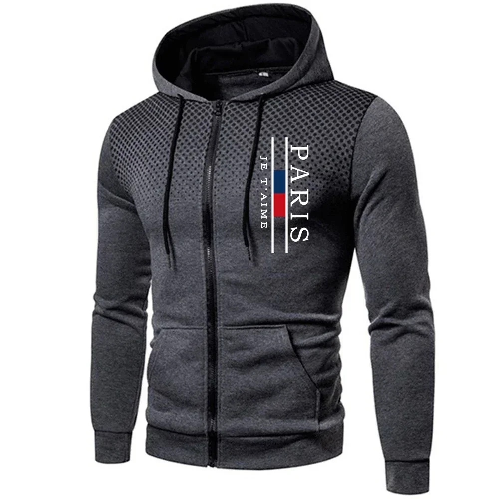 Men's Hooded Sweatshirts Printing Casual Hot Sales Zipper Jacket Sports Pants Quality Jogging Men Clothing Office Round Dot Coat