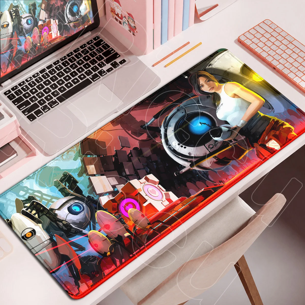 Mauspad Portal 2 Hot Decryption Adventure Tischunterlage 900x400mm HD-Druck Notebook Tastatur Mausmatte PC Gaming Zubehör