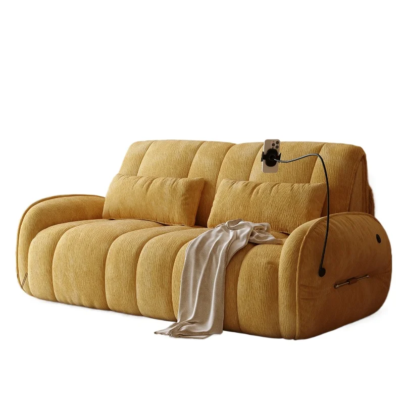 

Pumpkin electric sofa bed integrated, dual-purpose retractable chenille living room adjustable sofa multi-function