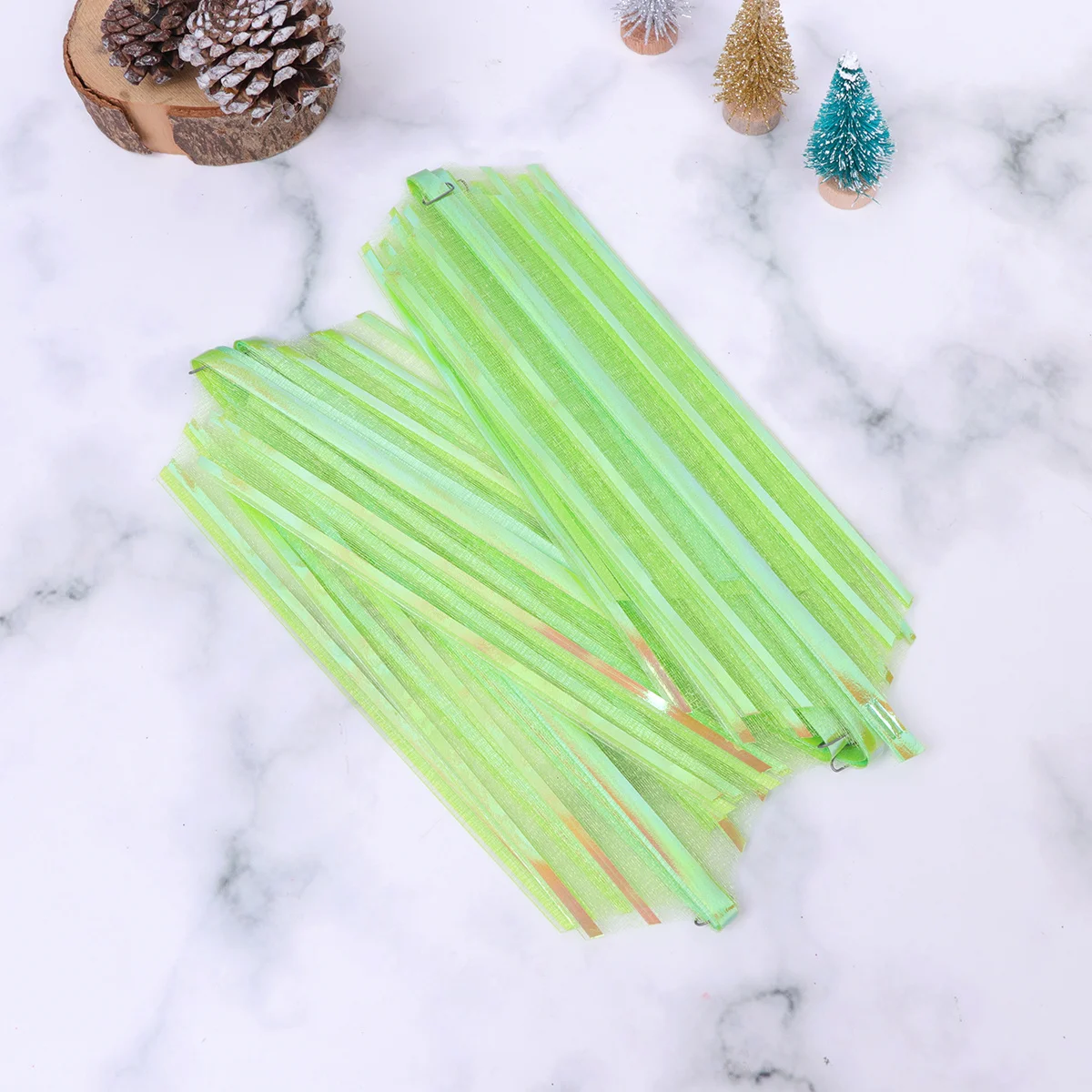 

10Pcs Snow Yarn Pull Bows Light Green Thick Stable Wedding Pull Bows Gift Decoration Christmas Tree Basket Window