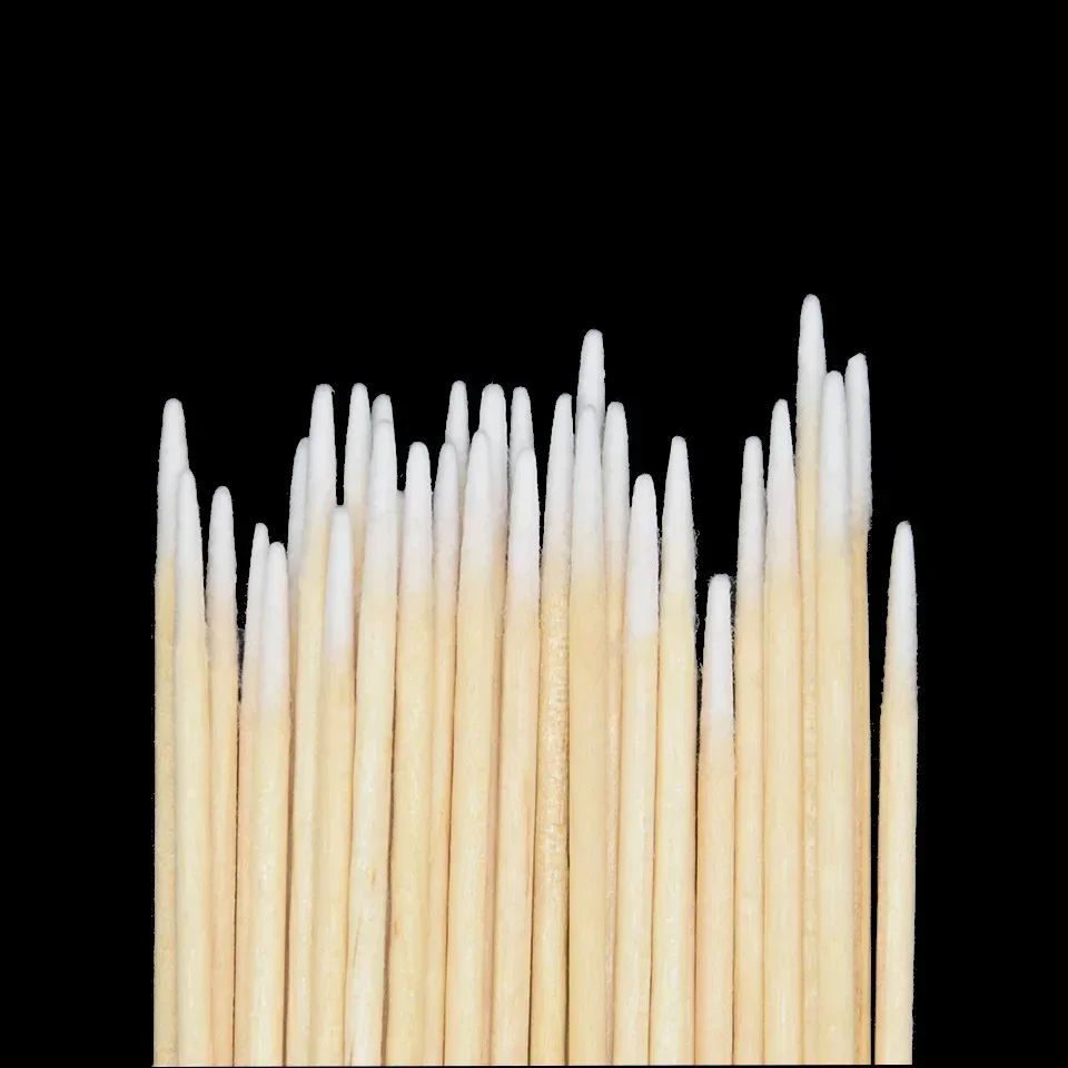 100/200/300Pcs Nails  Wood Swab Clean Sticks Bud Tip Wooden Cotton Head Manicure Detail Corrector Nail Polish Remover Art Tool