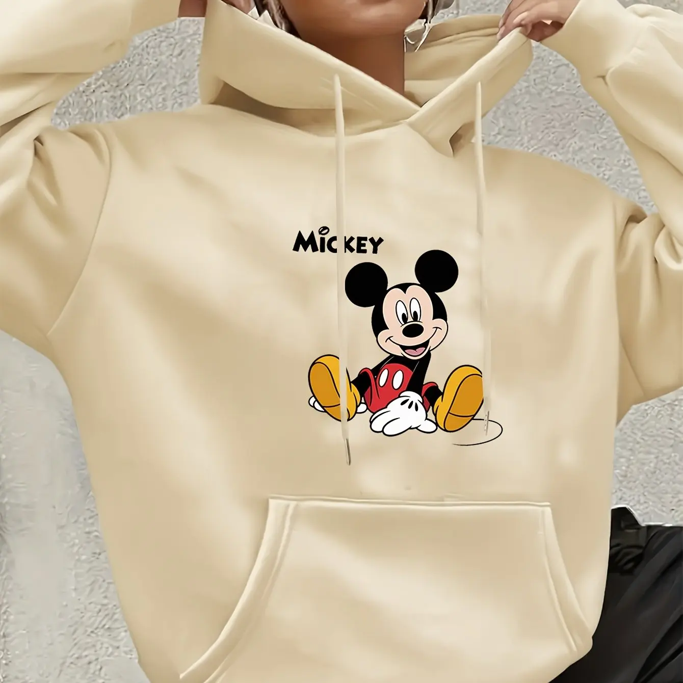 

Women Disney Mickey Mouse Hoodies Fashion Oversized Streetwear Unisex Sweatshirts Autumn and Winter Fleece Casual Versatile