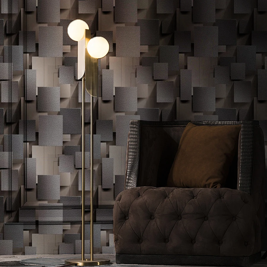Three Dimensional Grid PVC Wallpaper Home Decoration Building Materials TV Background Wall Restaurant Self-adhesive Stickers
