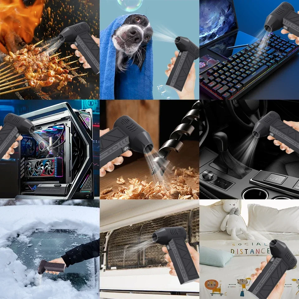 130000 منفاخ هواء RPM مع فوهة إضافية مروحة توربو نفاثة سرعة الرياح 52 متر/الثانية منفاخ كهربائي مع مجفف غبار نفخ الضوء