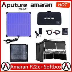 Aputure Amaran F22c+softbox Lantern For F22 200W RGB Flex LED Photo Light with Honeycomb Grid,2500K-7500K Sidus Link App Control