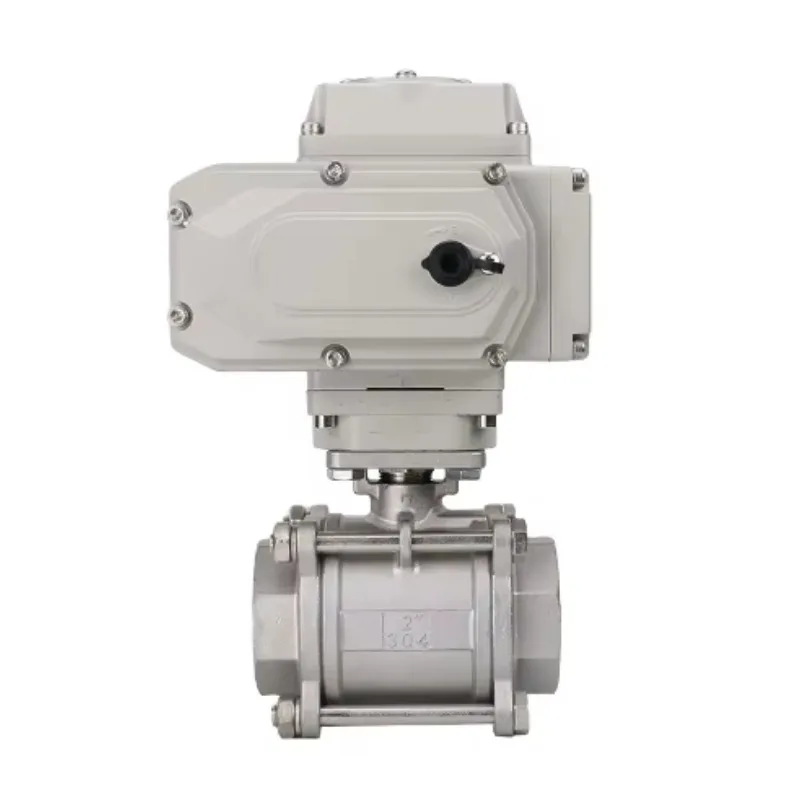 Válvula de bola roscada eléctrica de alto par, AC220V/AC380V, acero inoxidable, DN50-DN80 (2"-3") para sistemas industriales de alta presión