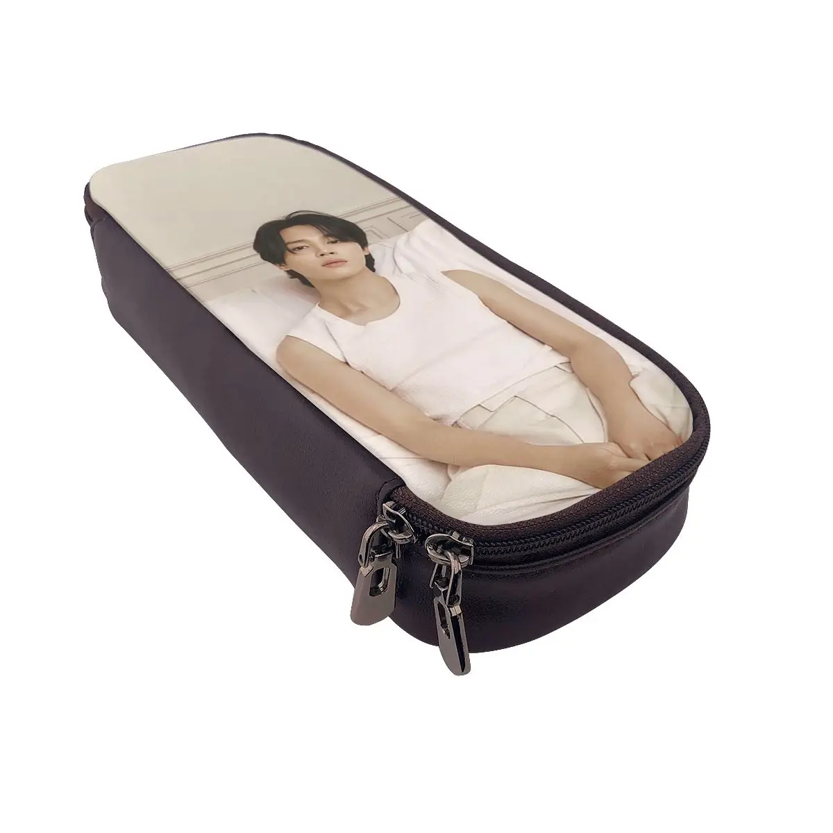 Кожаные пеналы Jimin Face, пенал для хранения канцелярских принадлежностей, большая коробка для ручек, сумка-карандаш для мальчиков и девочек, школьная