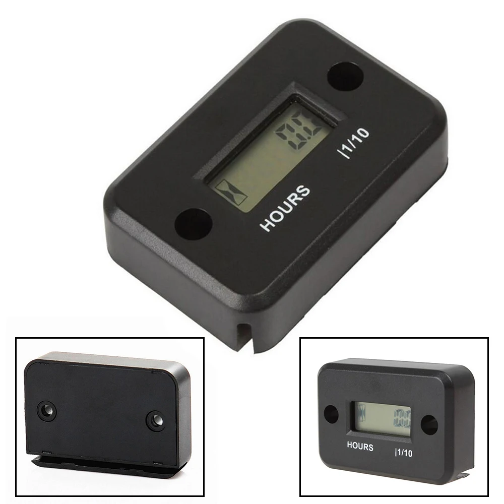 Mini Inductive Digital Hour Meter Dirt Gas Engine Waterproof LCD Display for Bike Motorcycle ATV Snowmobile Marine Boat Ski