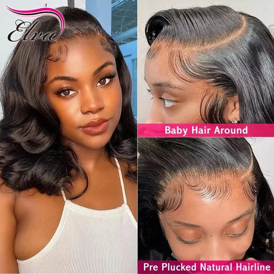 

13x6 Curly Human Hair Short BOB Wigs Deep Curly Transparent Lace Wig Pre Plucked Remy Hair Front Lace Wig For Women Glueless Wig