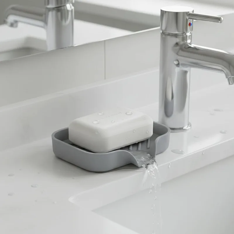 Silicone Faucet Mat Sink Tray Soap Dispenser Sponge Drain Pad Sink Scrubber Brush Storage Rack Kitchen Organizer