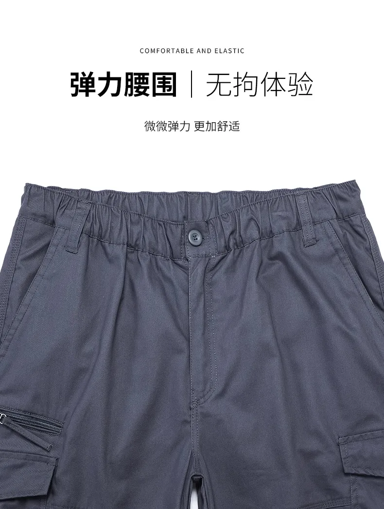 Sommer Herren Cargo-Shorts Lose Lässige Knielange Hosen Elastischer Bund Übergröße Outdoor Jogging Taktische Capri-Hosen – Detail 8