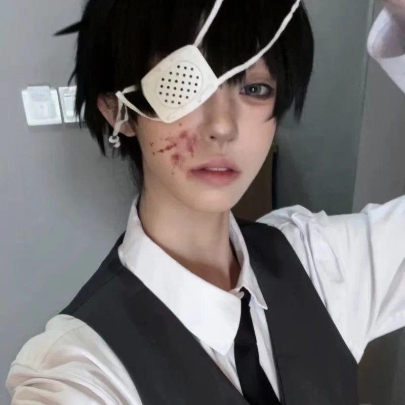 Parche ocular Yandere médico de estilo japonés, Color blanco, Anime Kaneki Ken, Cosplay, máscara de ojos de un solo ojo