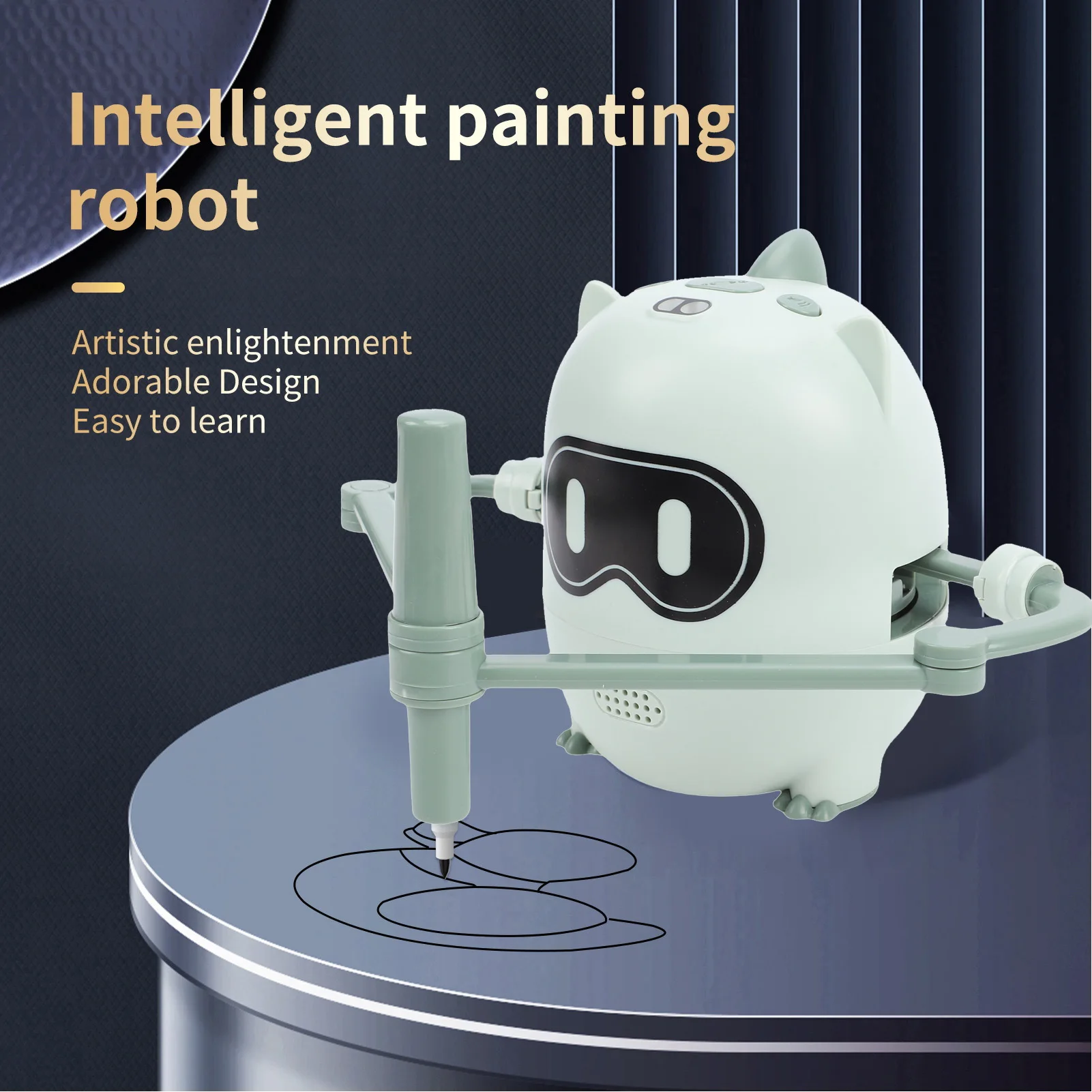 drawing-robot-for-kids-interactive-dinosaur-shape-educational-drawing-machine-with-cards-smart-drawing-robot